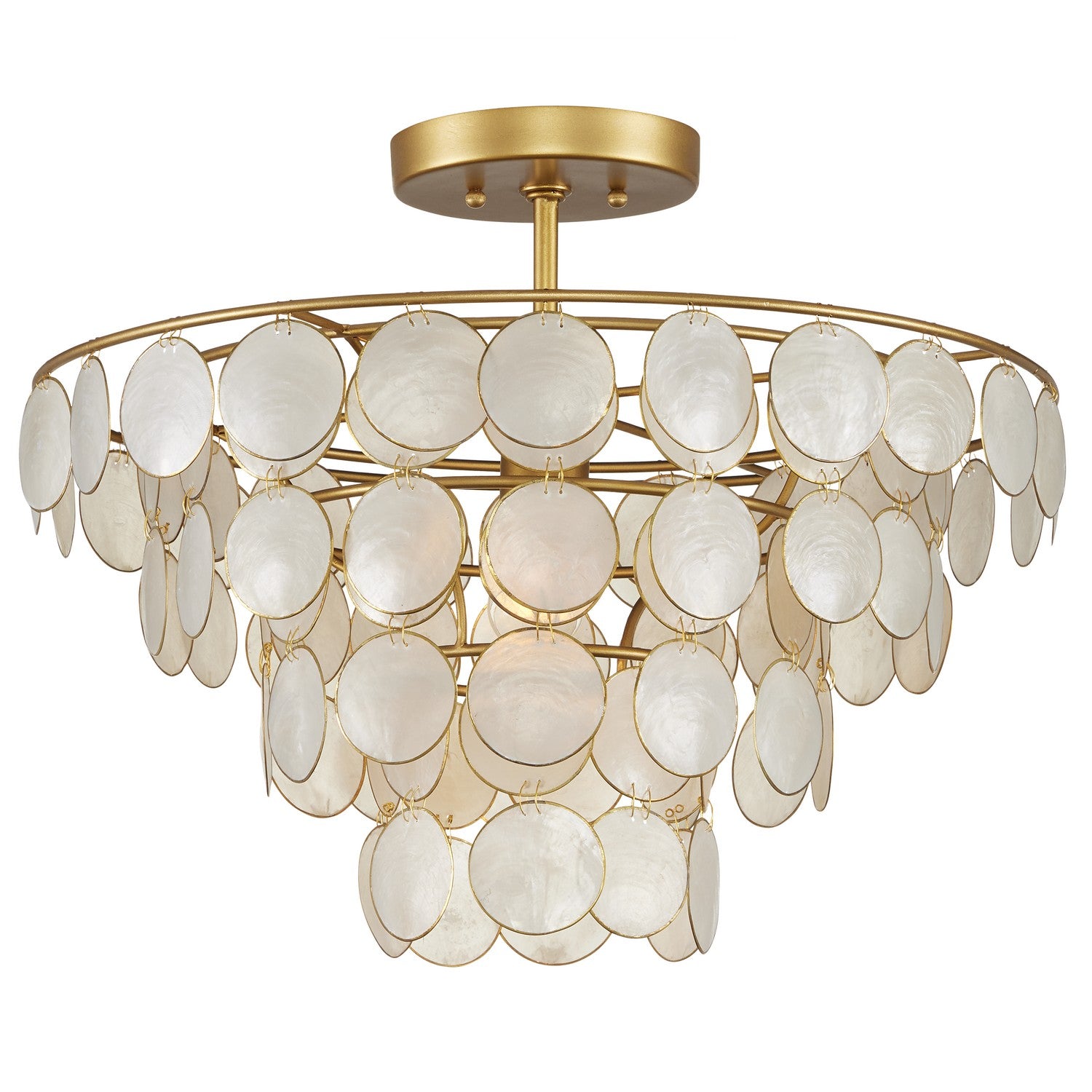 Currey and Company - 9000-1087 - One Light Semi-Flush Mount - Bon Vivant Collection - Natural/Gold