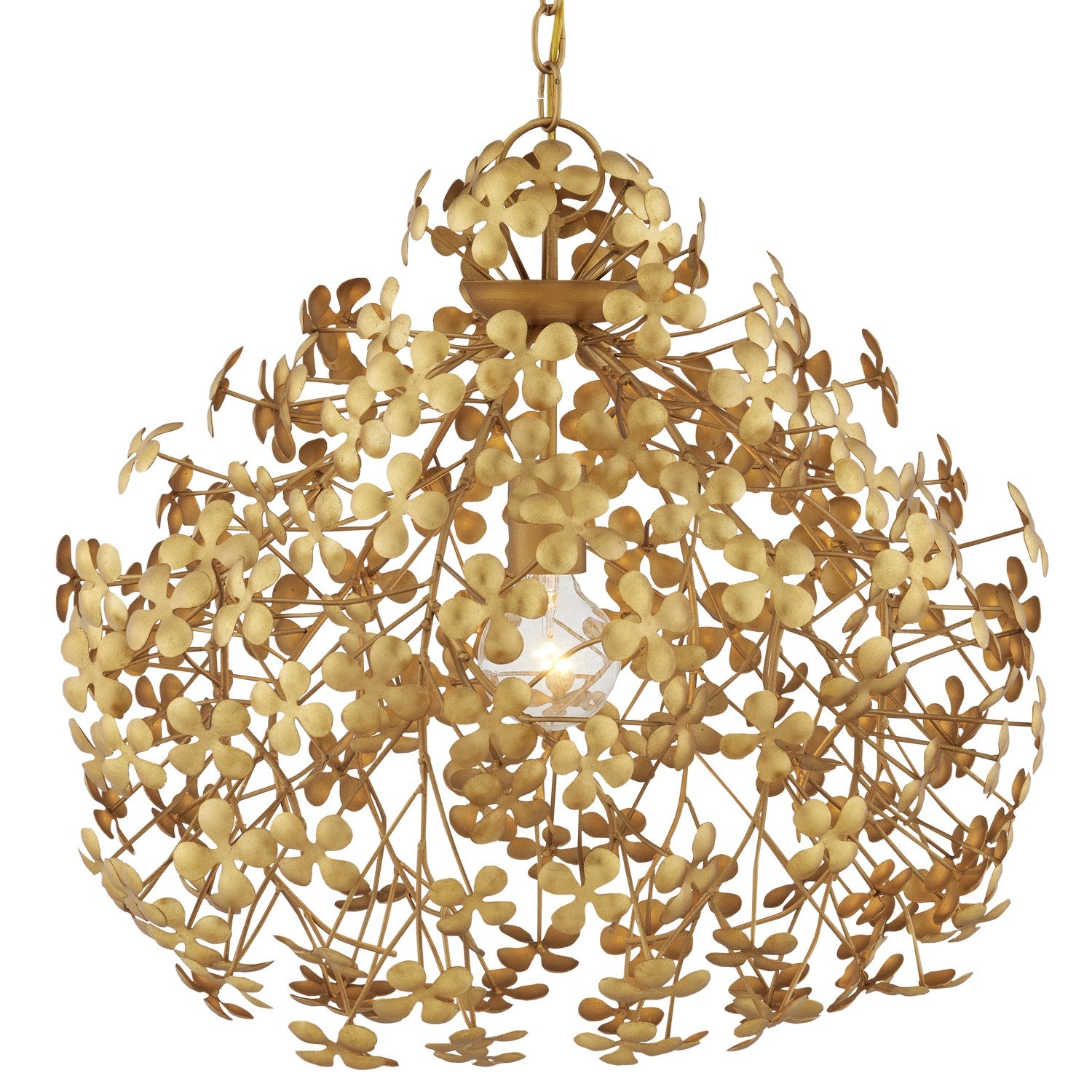 Currey and Company - 9000-1088 - One Light Pendant - Cloverfield Collection - Contemporary Gold Leaf/Gold