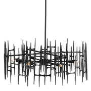 Currey and Company - 9000-1091 - Six Light Chandelier - Attingham Black Chandelier - Satin Black