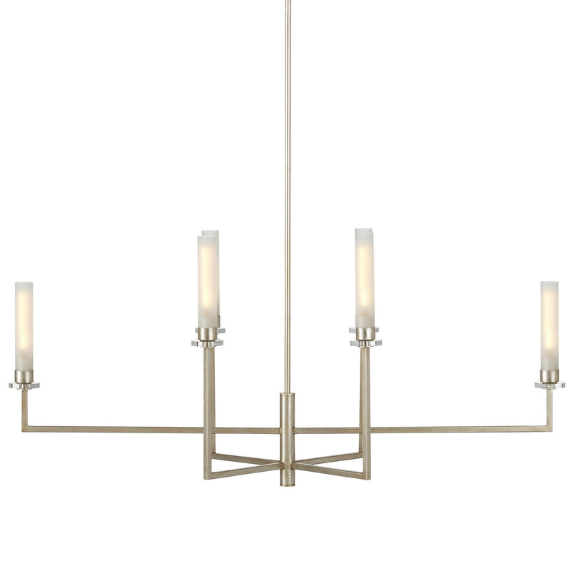 Currey and Company - 9000-1093 - Six Light Chandelier - Courante Collection - Champagne/Frosted White