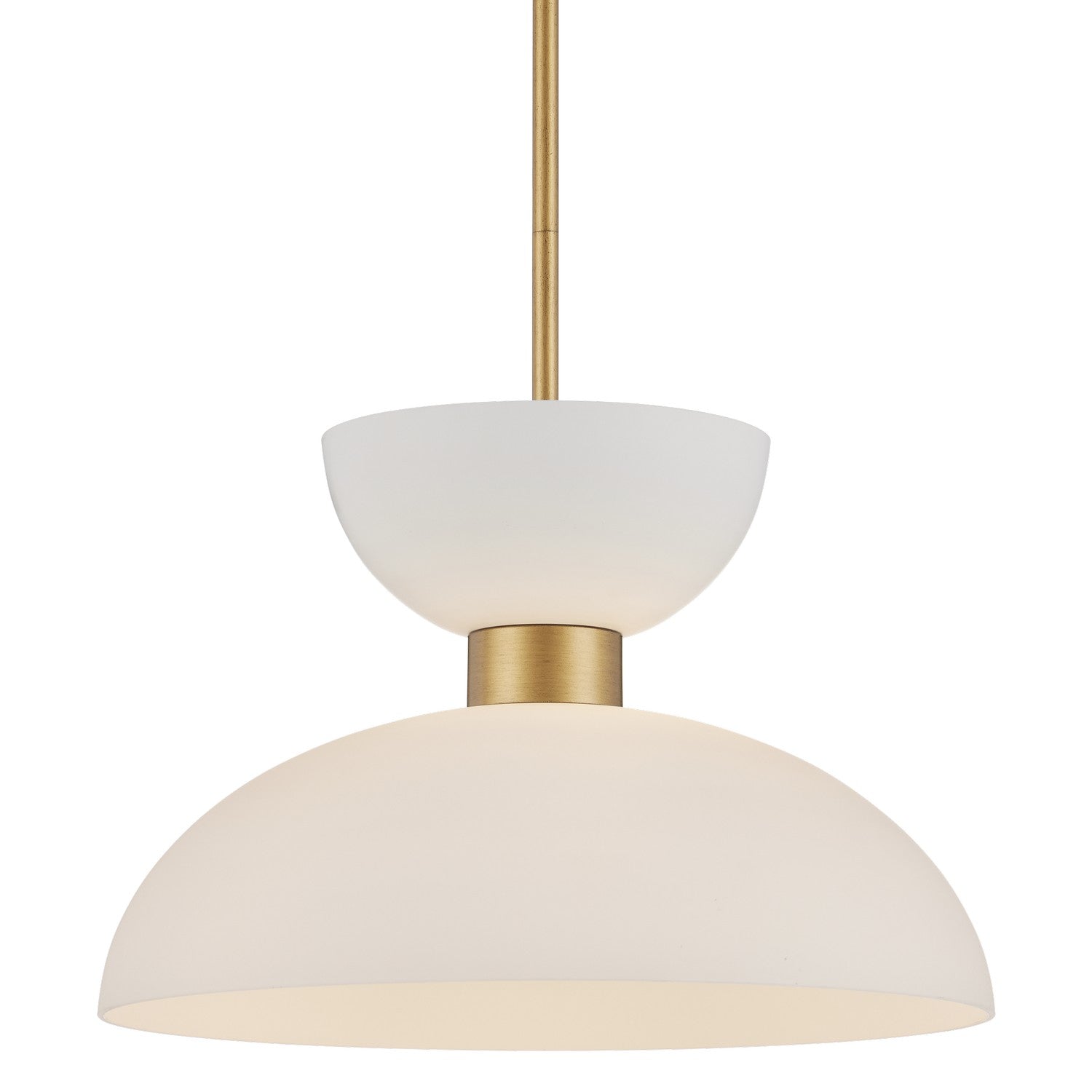 Currey and Company - 9000-1094 - One Light Pendant - Zevio White Pendant - Antique Brass/White/Opaque