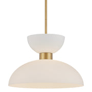 Currey and Company - 9000-1094 - One Light Pendant - Zevio White Pendant - Antique Brass/White/Opaque