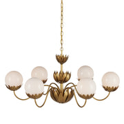 Currey and Company - 9000-1096 - Six Light Chandelier - Mirasole Collection - Contemporary Gold Leaf/Gold/White