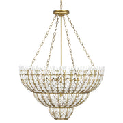 Currey and Company - 9000-1099 - Seven Light Chandelier - Magnum Opus Collection - Brass/White