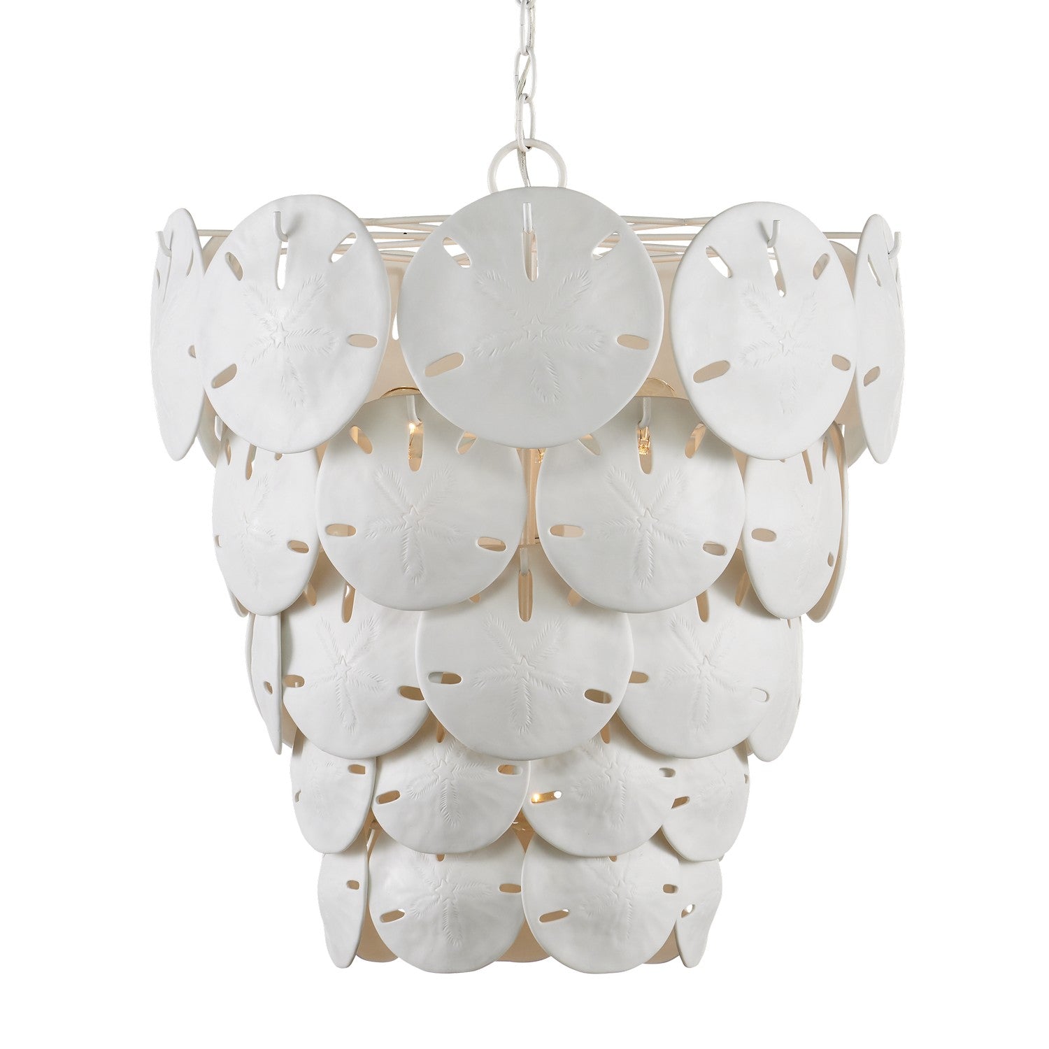 Currey and Company - 9000-1113 - Five Light Chandelier - Tulum Collection - Sugar White/White