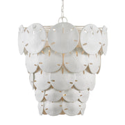 Currey and Company - 9000-1113 - Five Light Chandelier - Tulum Collection - Sugar White/White