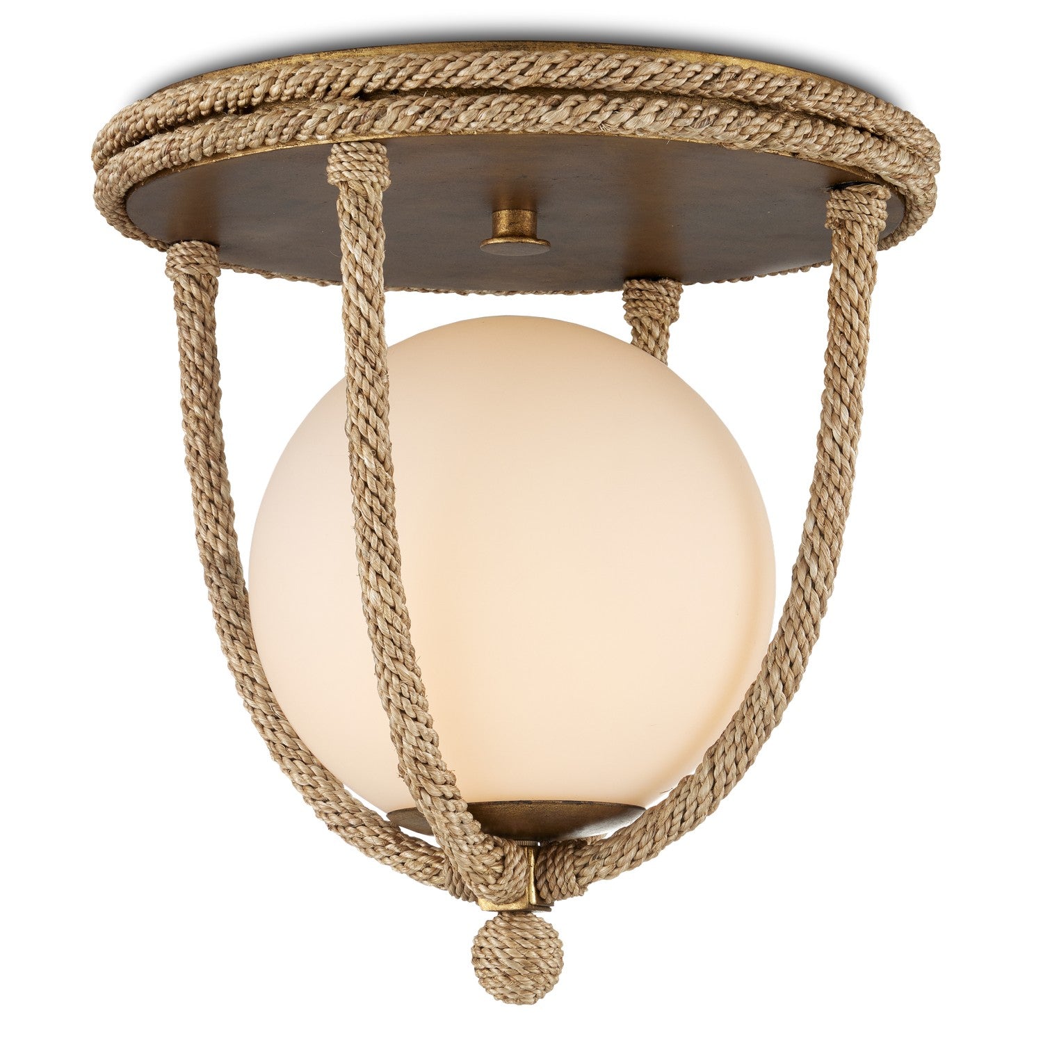 Currey and Company - 9999-0069 - One Light Flush Mount - Passageway Collection - Natural/Dorado Gold/Frosted White