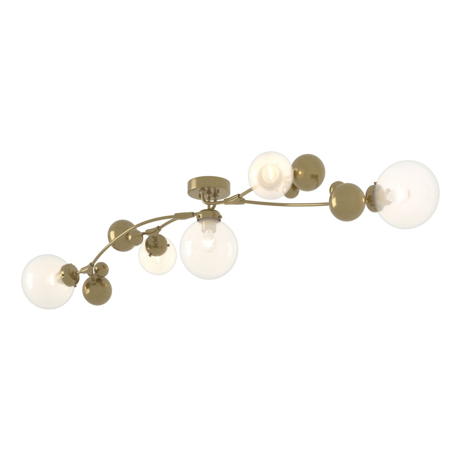 Hubbardton Forge - 128715-SKT-86-WF0639 - Five Light Semi-Flush Mount - Sprig - Modern Brass