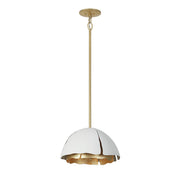 Savoy House - 7-1398-3-14 - Three Light Pendant - Brewster - Cavalier Gold with Royal White