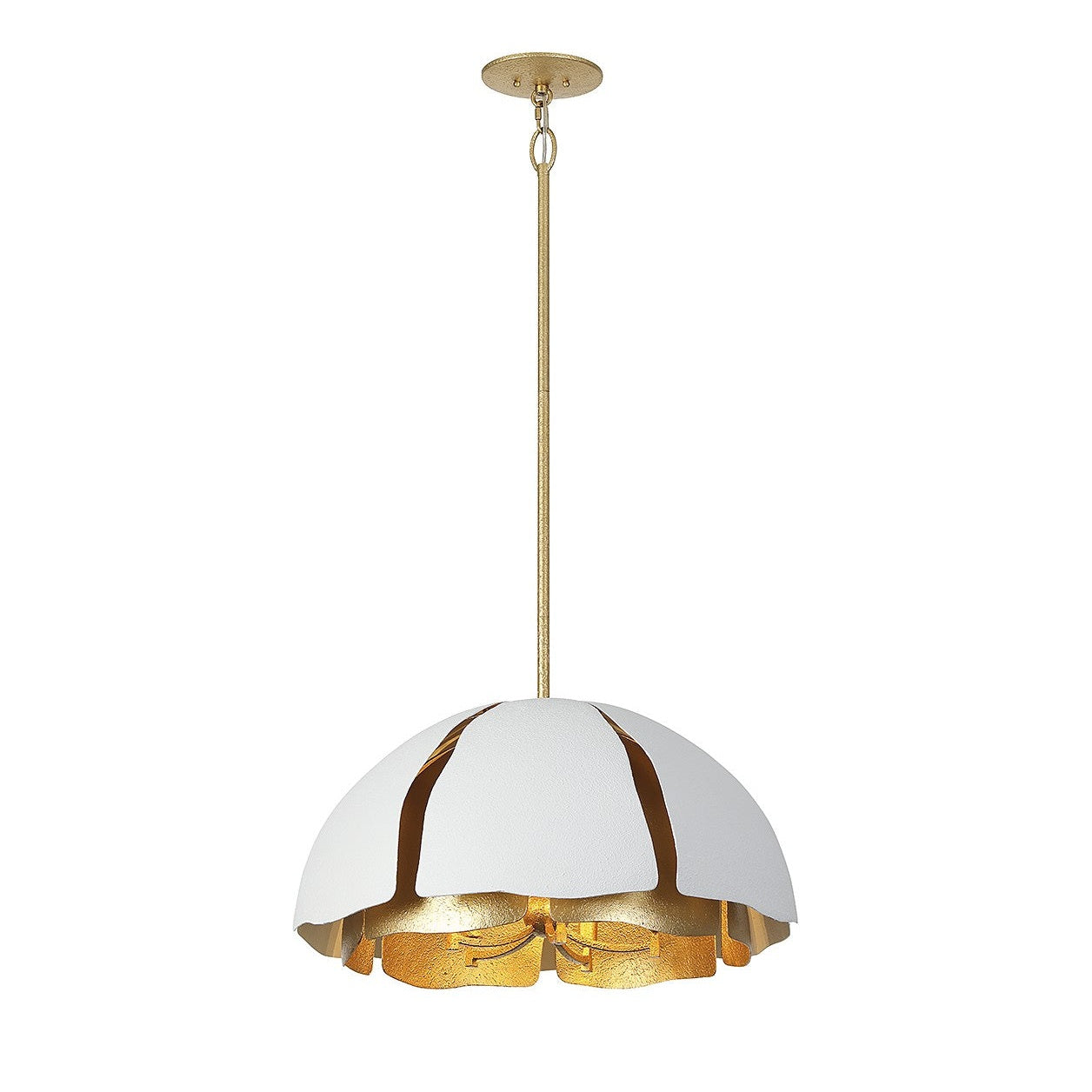 Savoy House - 7-1399-5-14 - Five Light Pendant - Brewster - Cavalier Gold with Royal White