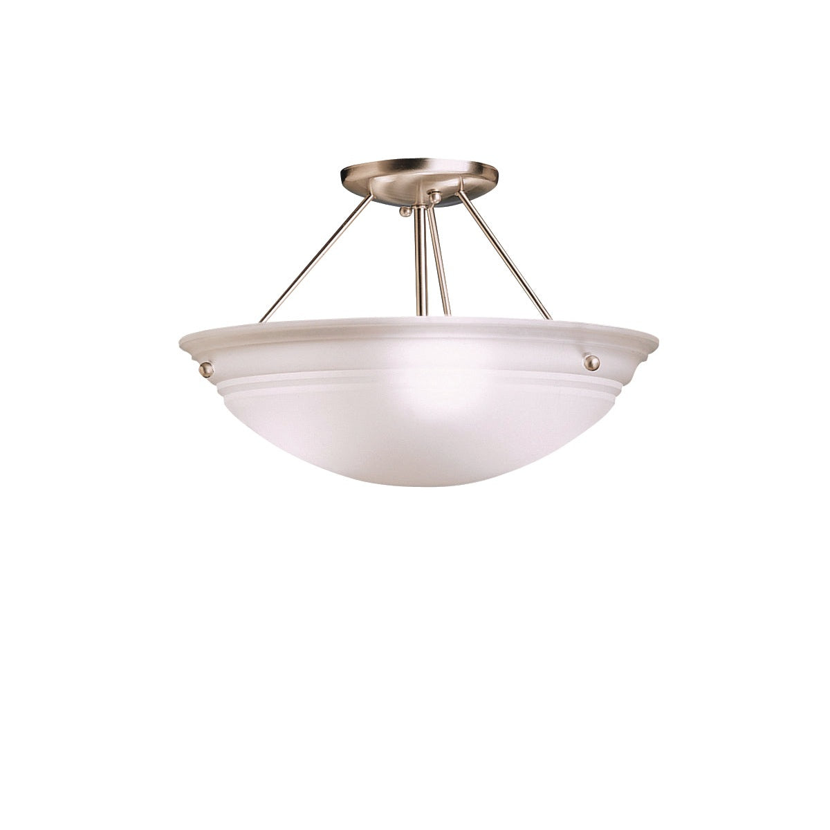 Kichler - 3122NI - Three Light Semi Flush Mount - Cove Molding Top Glass - Brushed Nickel