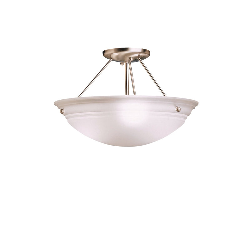 Kichler - 3122NI - Three Light Semi Flush Mount - Cove Molding Top Glass - Brushed Nickel
