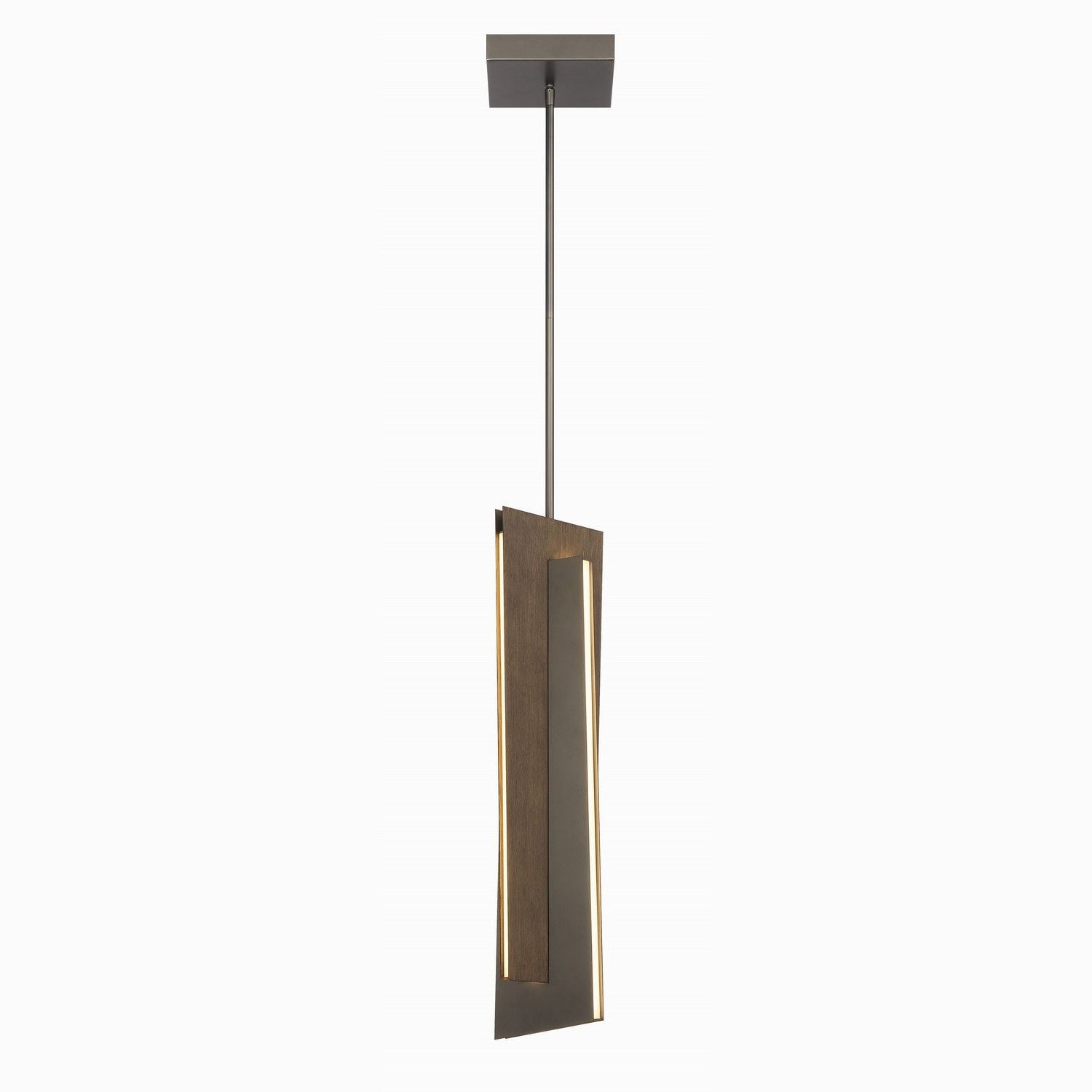 George Kovacs - P1642-895-L - LED Mini Pendant - Intersezioni - Midnight Iron & Faux Walnut