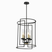 Minka-Lavery - 3205-781 - Four Light Pendant - Hillstone - Sand Coal & Soft Brass