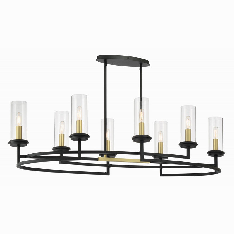 Minka-Lavery - 3208-781 - Eight Light Island Pendant - Hillstone - Sand Coal & Soft Brass