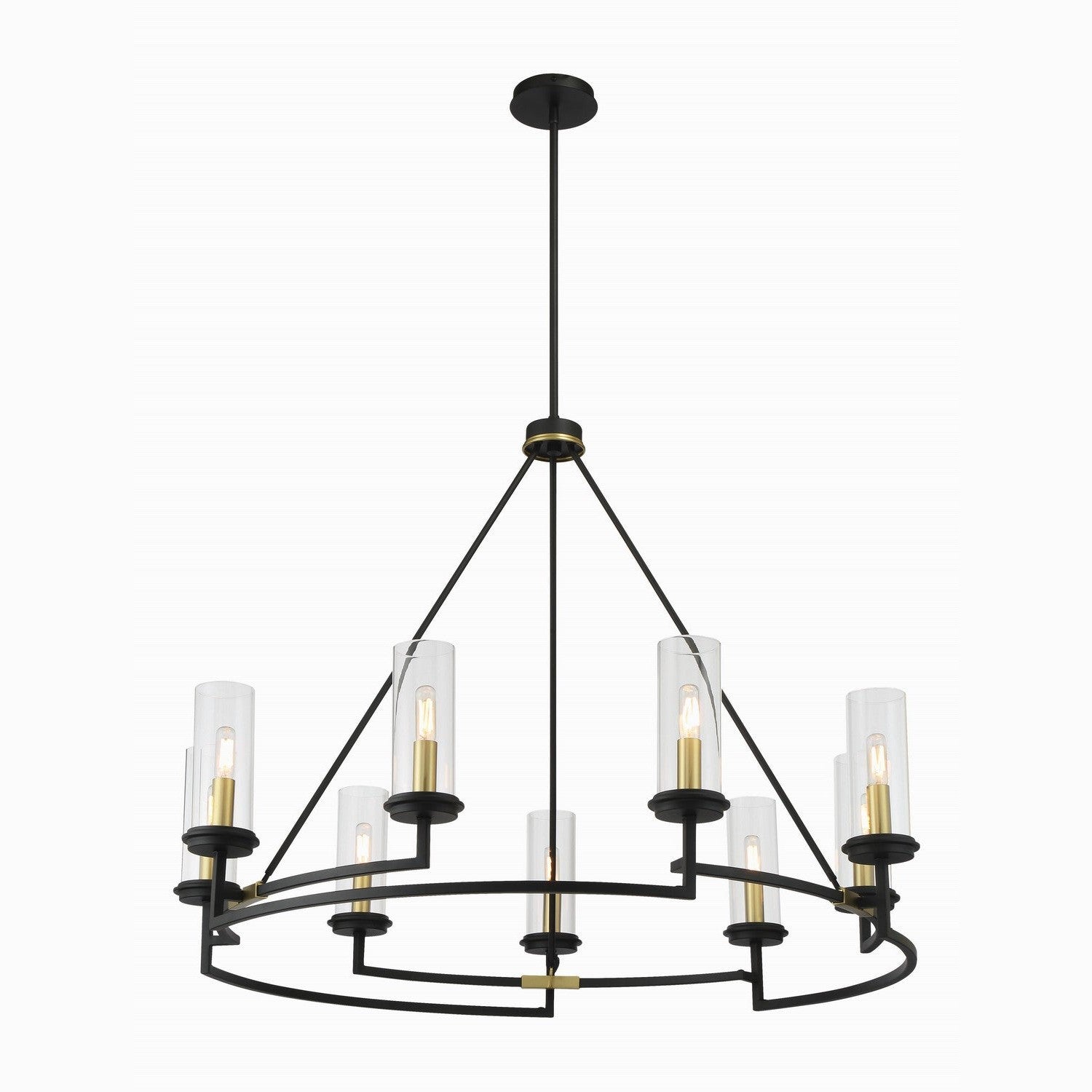 Minka-Lavery - 3209-781 - Nine Light Chandelier - Hillstone - Sand Coal & Soft Brass