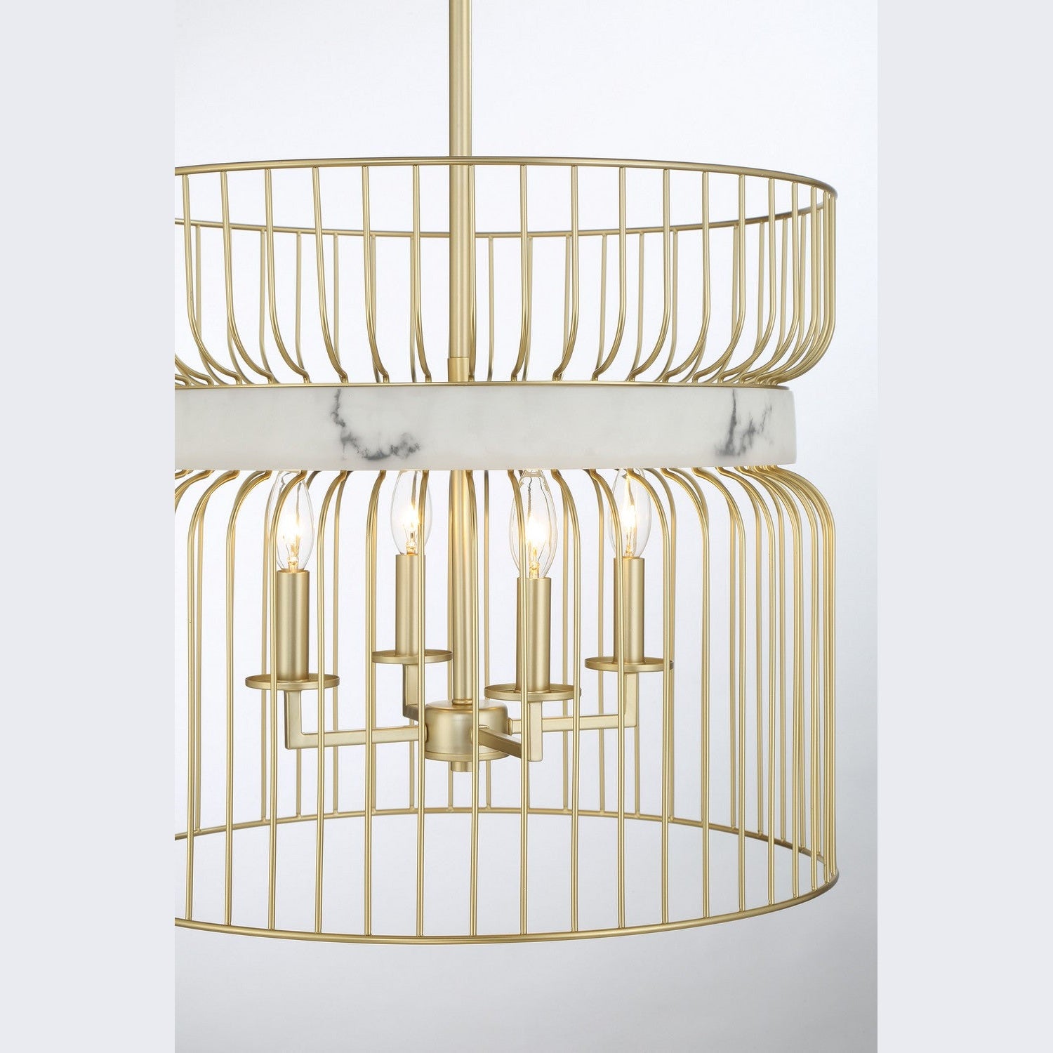 Minka-Lavery - 3394-754 - Four Light Pendant - Park Slope - Nouveau Gold