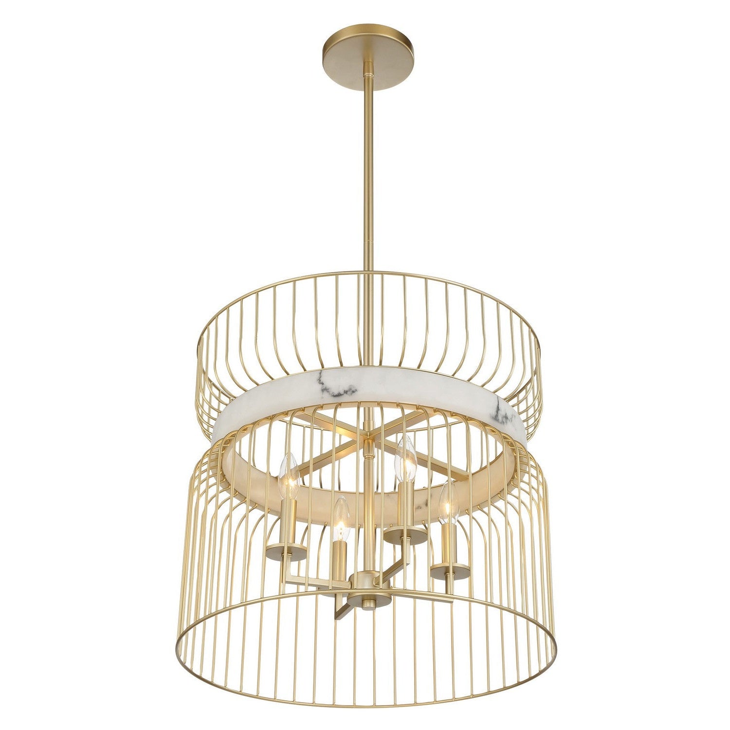 Minka-Lavery - 3394-754 - Four Light Pendant - Park Slope - Nouveau Gold