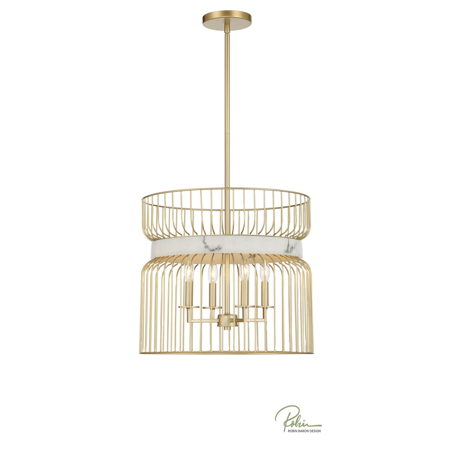 Minka-Lavery - 3394-754 - Four Light Pendant - Park Slope - Nouveau Gold