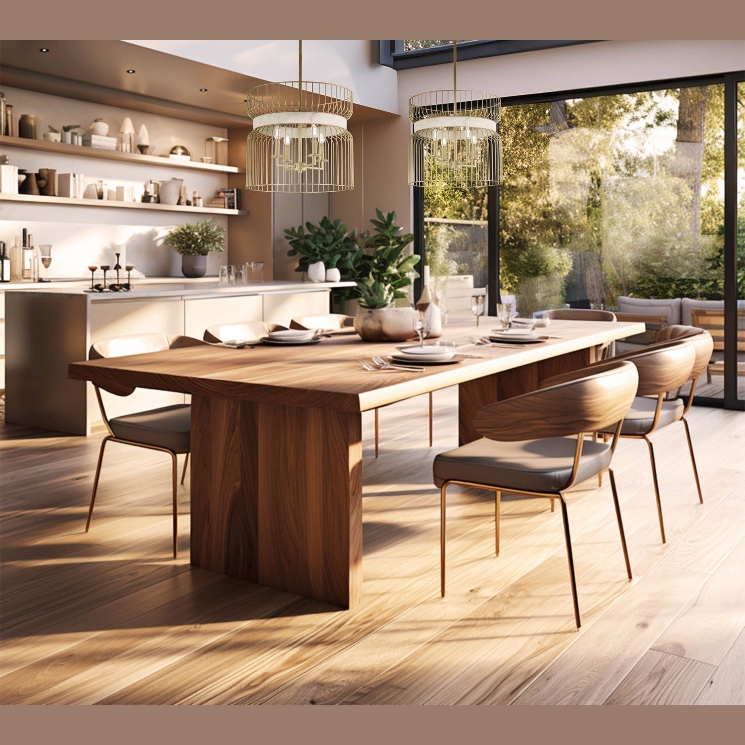 Minka-Lavery - 3394-754 - Four Light Pendant - Park Slope - Nouveau Gold