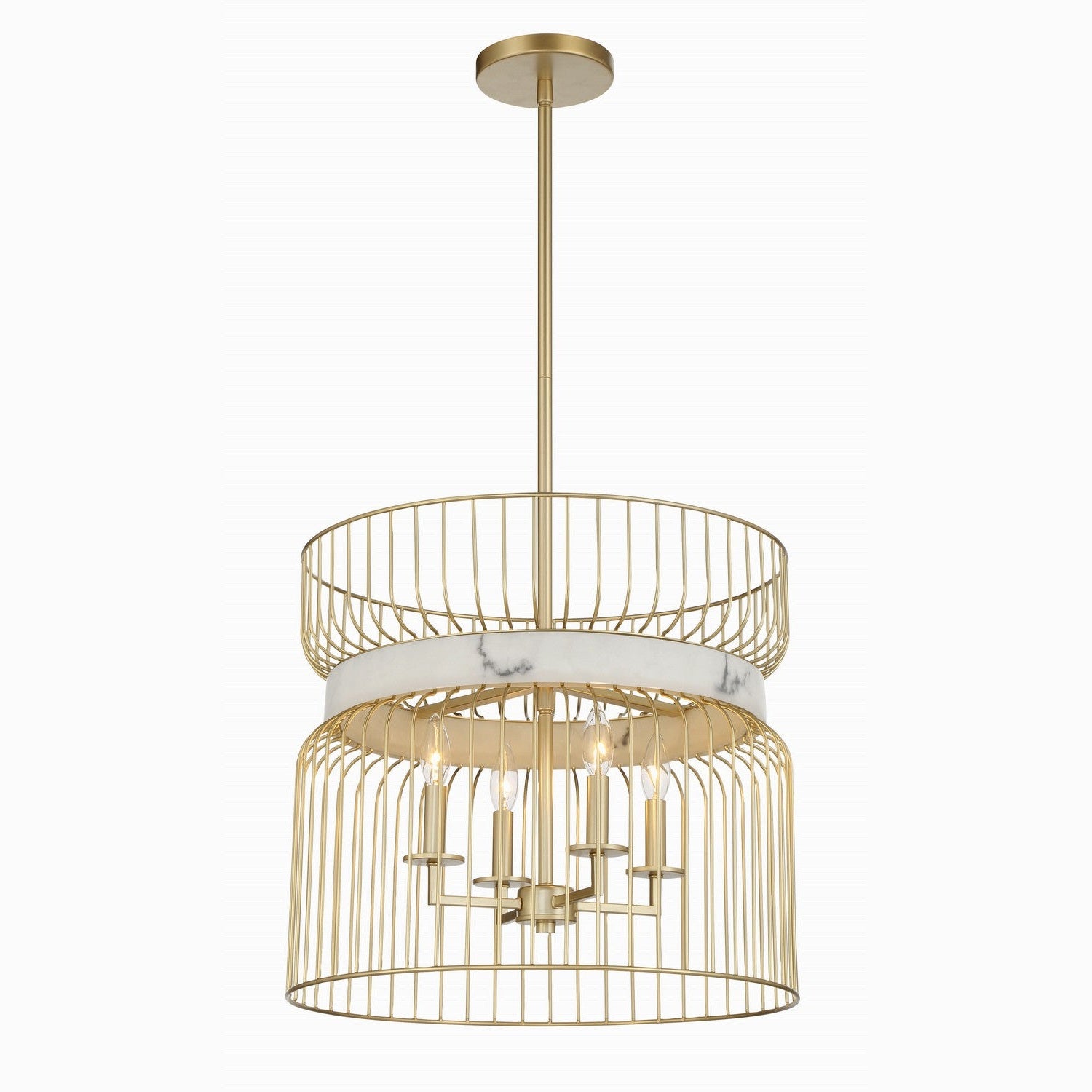 Minka-Lavery - 3394-754 - Four Light Pendant - Park Slope - Nouveau Gold
