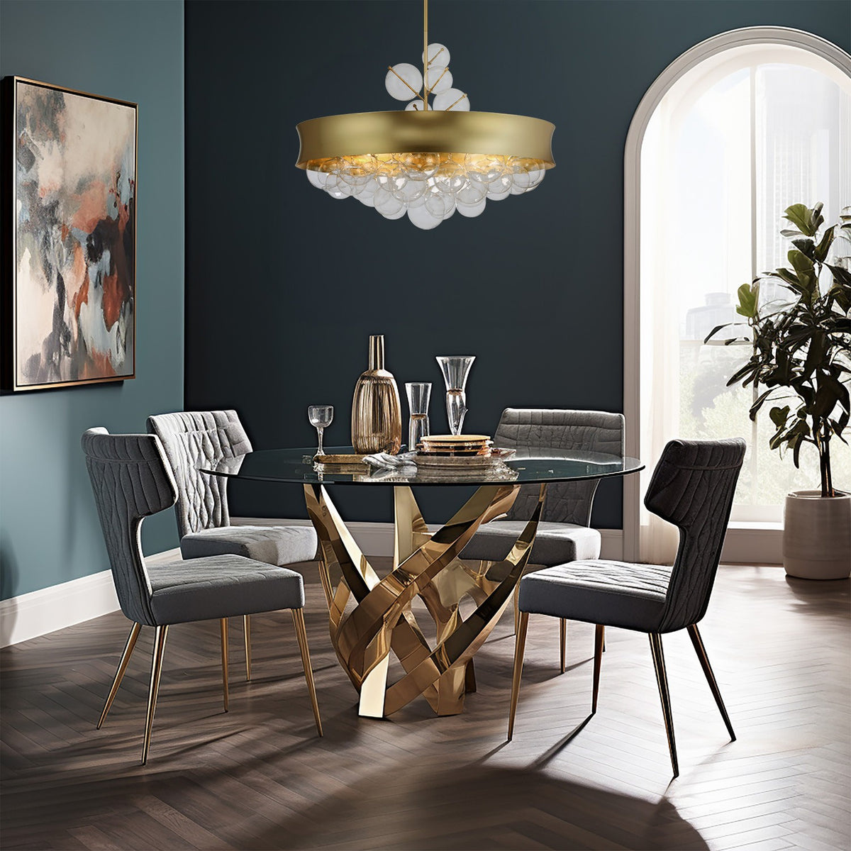 Minka-Lavery - 5198-697 - Eight Light Convertible Pendant - Verdi Square - Soft Gold