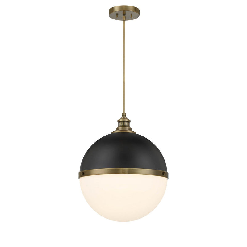 Minka-Lavery - 6606-885 - One Light Pendant - Vorey - Coal And Oxidized Aged Brass