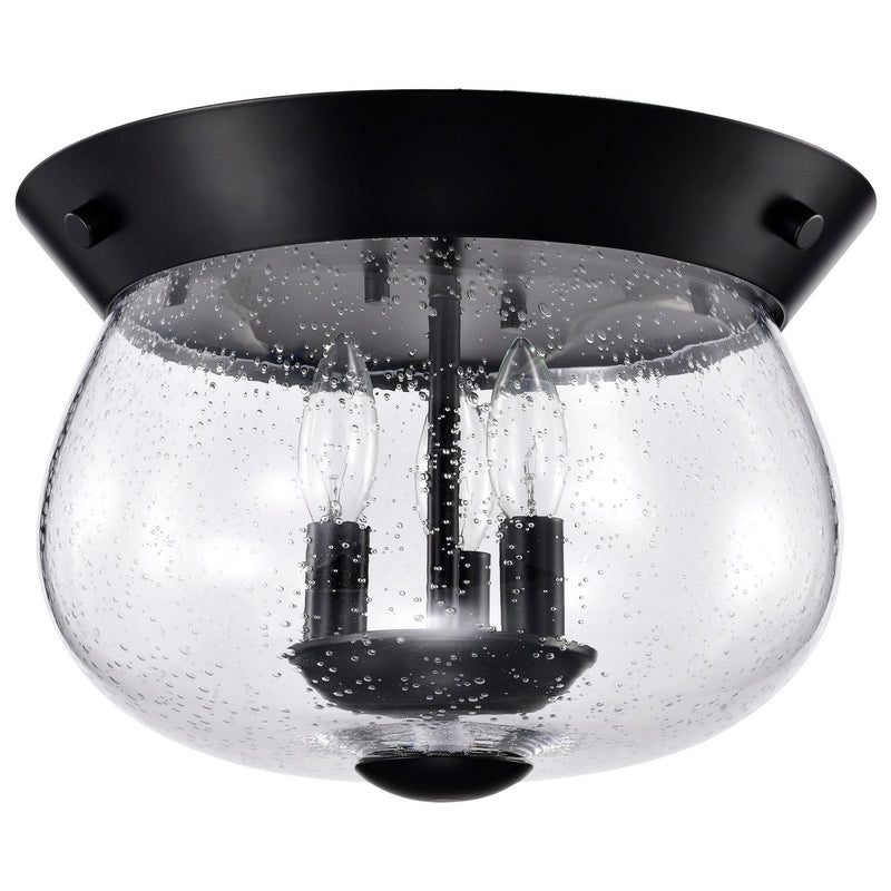 Nuvo Lighting - 60-7806 - Three Light Flush Mount - Boliver - Matte Black