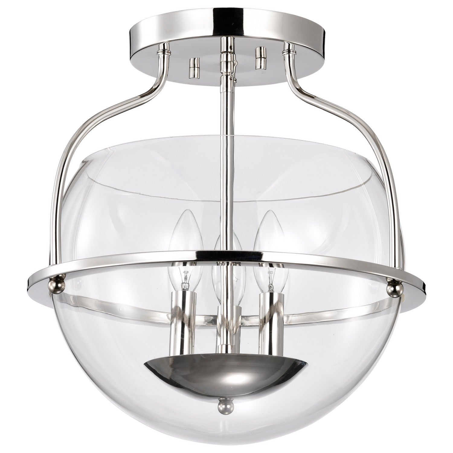 Nuvo Lighting - 60-7822 - Three Light Semi Flush Mount - Amado - Polished Nickel
