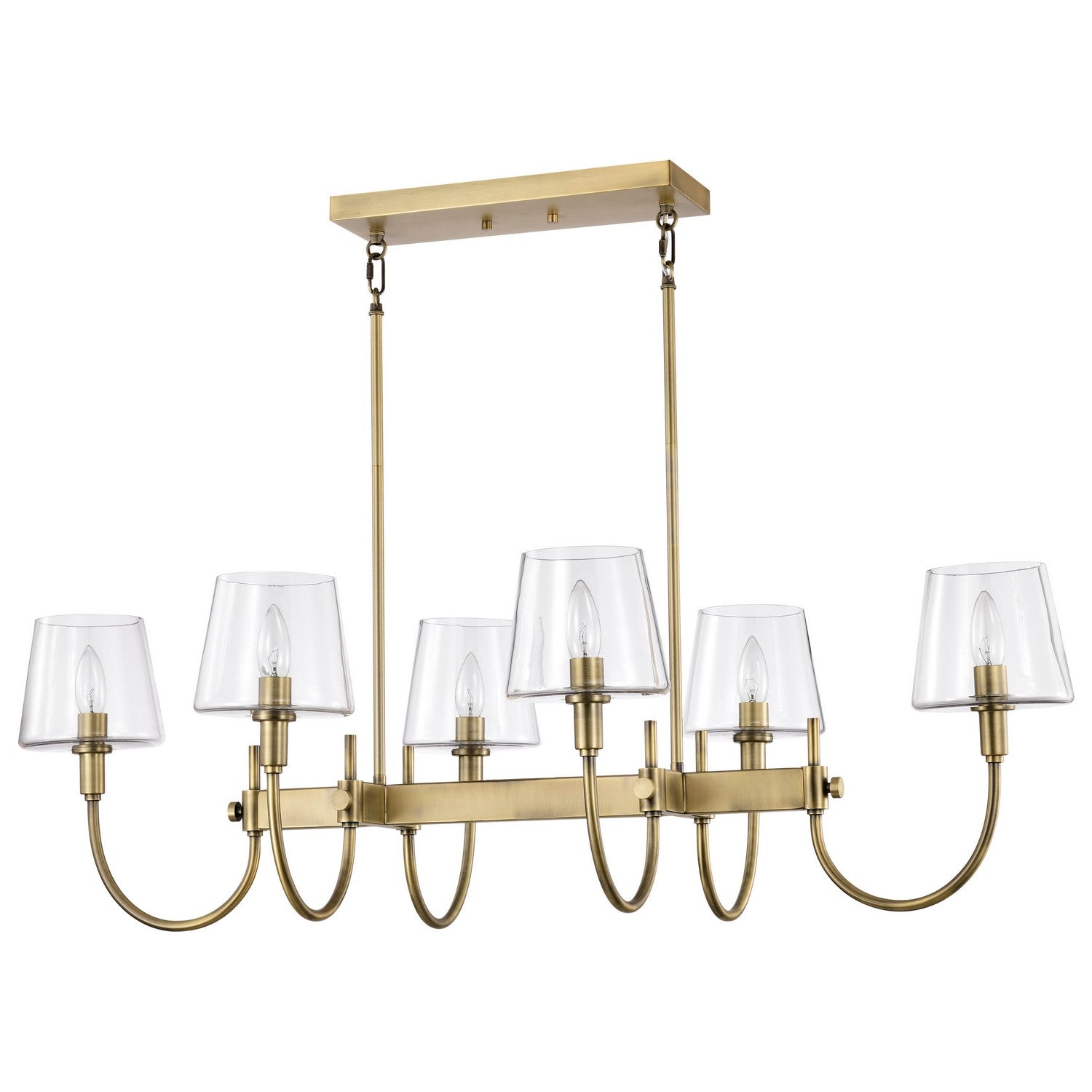 Nuvo Lighting - 60-7887 - Six Light Island Pendant - Brookside - Vintage Brass