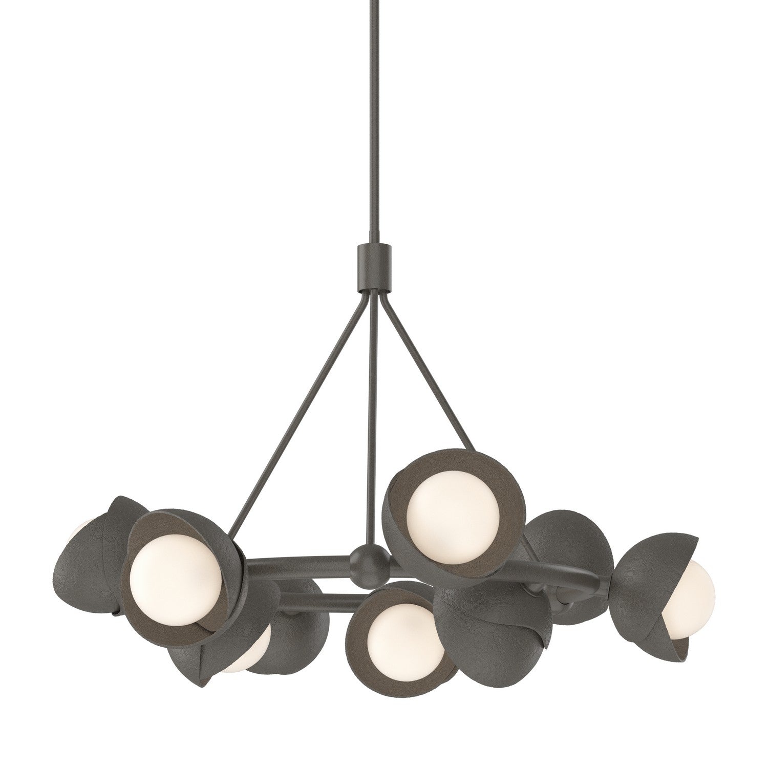 Hubbardton Forge - 131068-SKT-MULT-07-07-GG0711 - Nine Light Pendant - Brooklyn - Dark Smoke