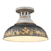 Golden - 0865-SF AGV-ABI - One Light Semi-Flush Mount - Kinsley - Aged Galvanized Steel