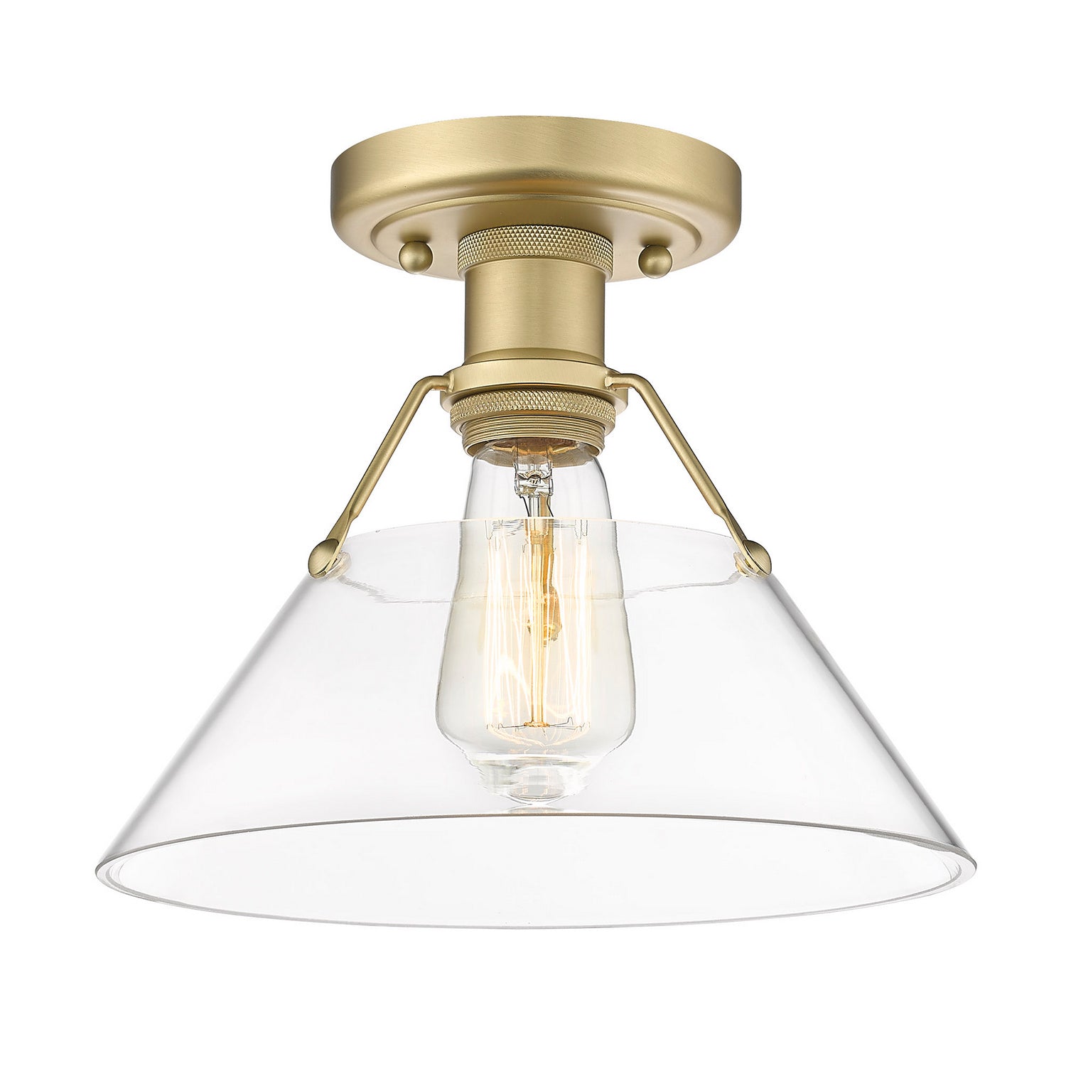 Golden - 3306-FM BCB-CLR - One Light Flush Mount - Orwell - Brushed Champagne Bronze