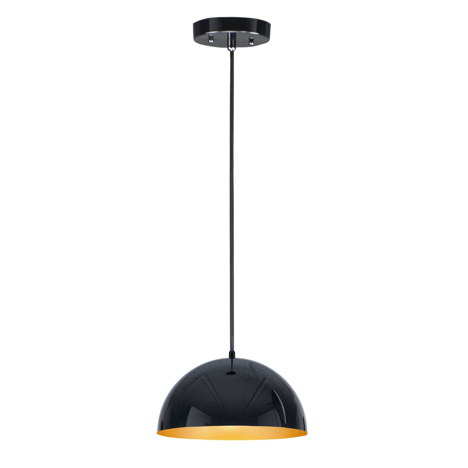 ET2 - E24902-GBGLD - LED Pendant - Hemisphere - Gloss Black / Gold