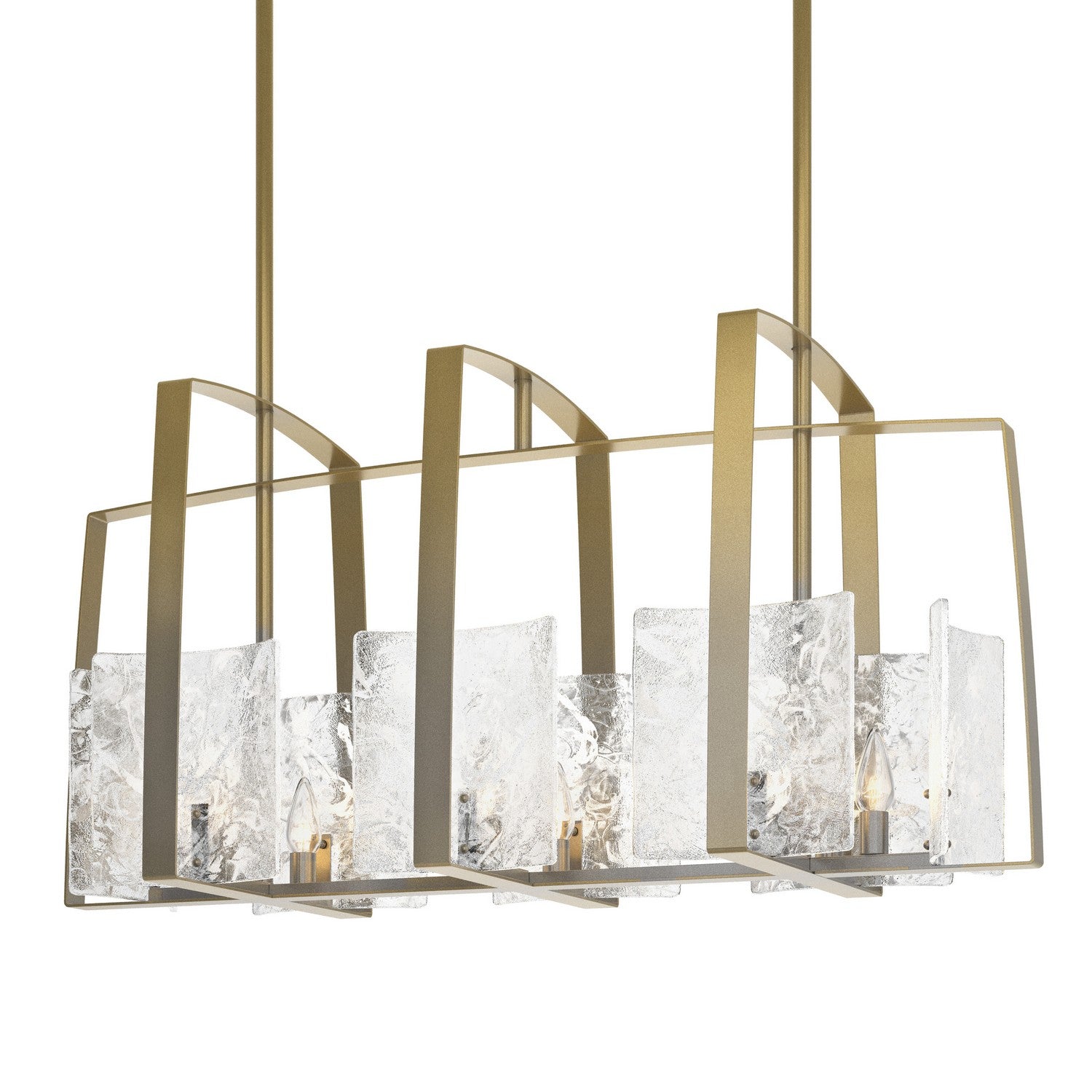 Hubbardton Forge - 131311-SKT-MULT-86-YR0699 - Eight Light Linear Pendant - Arc - Modern Brass