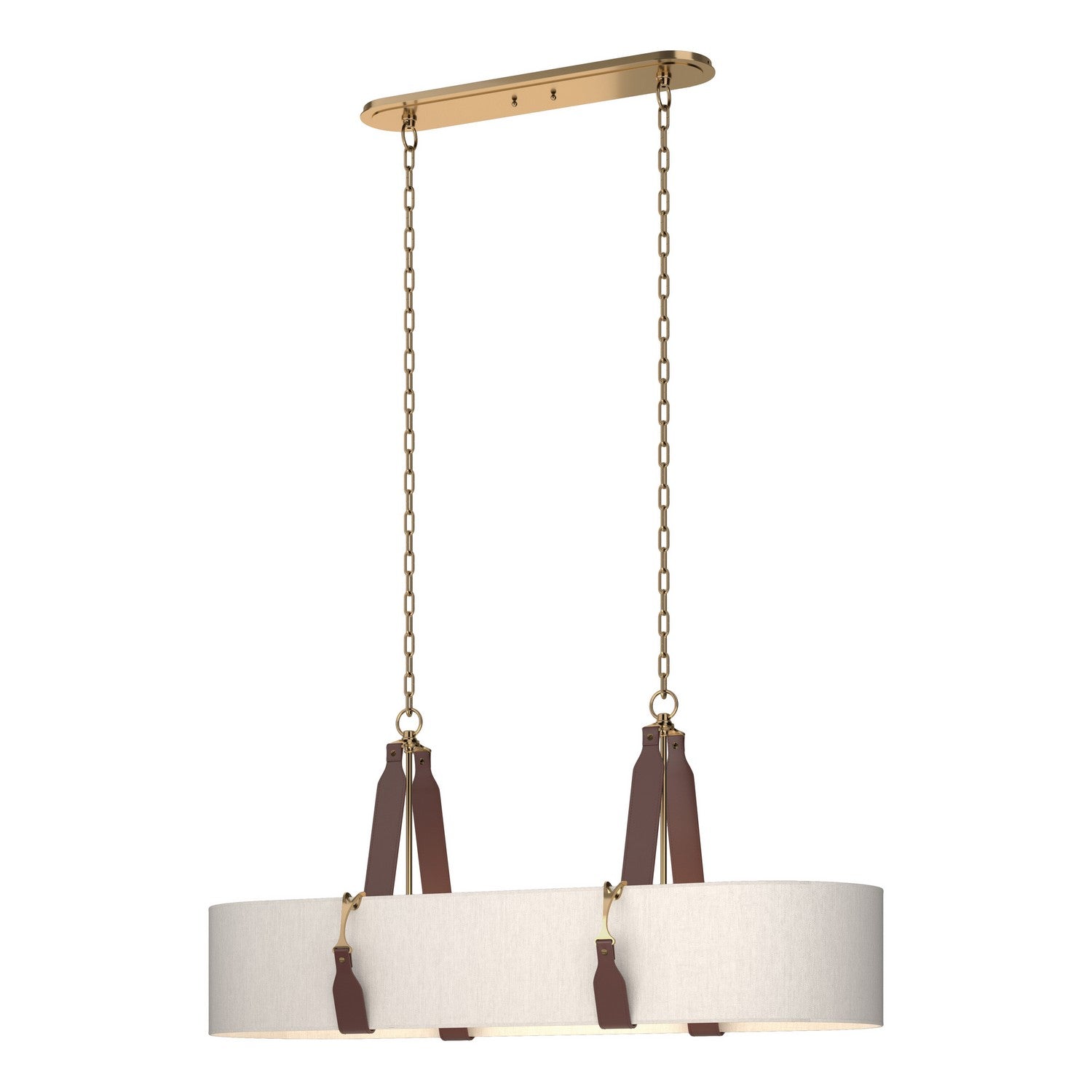Hubbardton Forge - 134070-SKT-STND-27-LB-SE4608 - Four Light Pendant - Saratoga - Antique Brass
