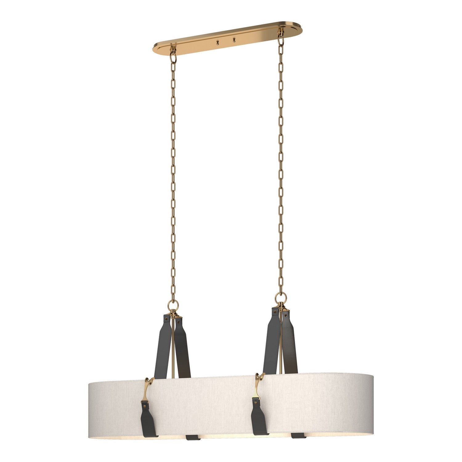 Hubbardton Forge - 134070-SKT-STND-27-LK-SE4608 - Four Light Pendant - Saratoga - Antique Brass
