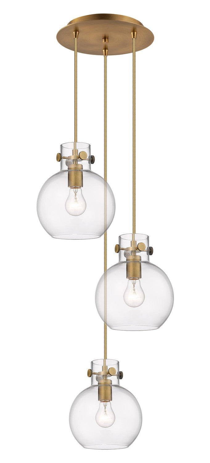 Innovations - 113-410-1PS-BB-G410-8CL - Three Light Pendant - Downtown Urban - Brushed Brass