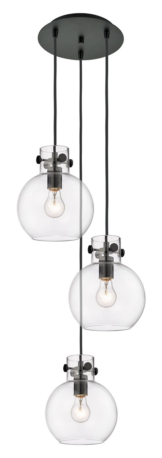 Innovations - 113-410-1PS-BK-G410-8CL - Three Light Pendant - Downtown Urban - Matte Black