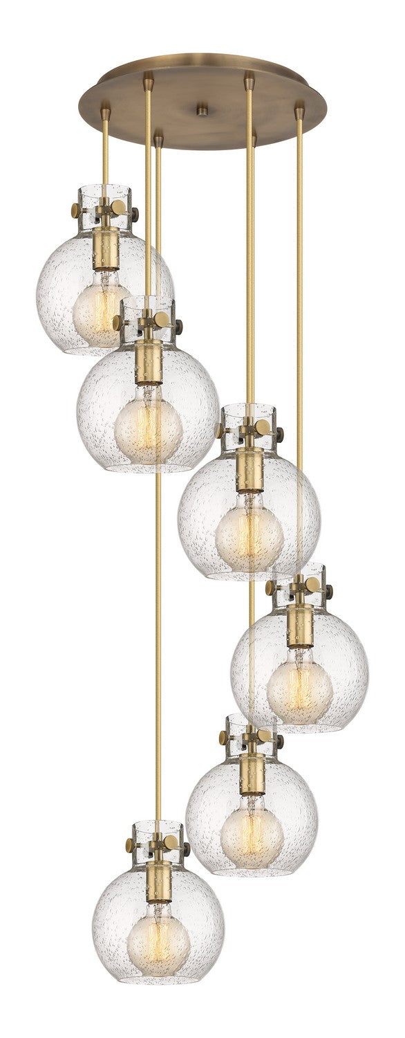 Innovations - 116-410-1PS-BB-G410-8SDY - Six Light Pendant - Newton - Brushed Brass