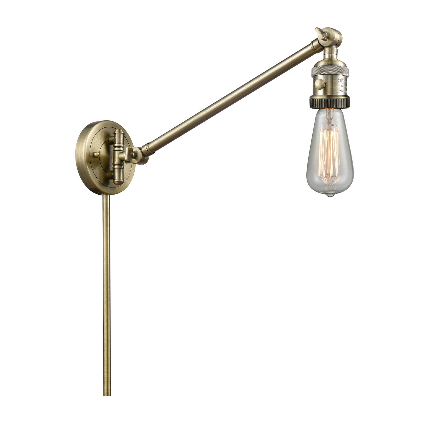 Innovations - 237-AB - One Light Swing Arm - Franklin Restoration - Antique Brass