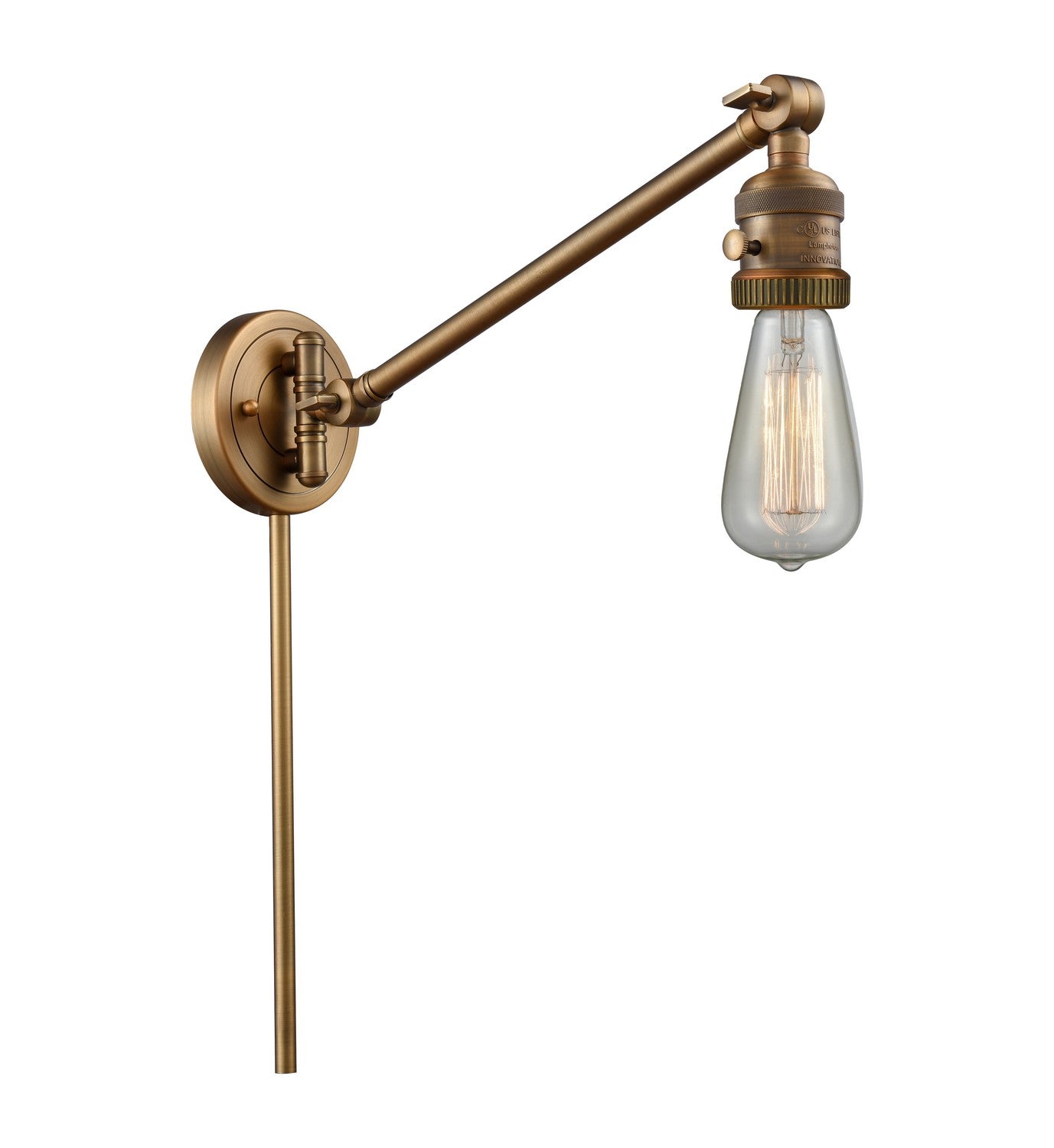 Innovations - 237-BB - One Light Swing Arm - Franklin Restoration - Brushed Brass