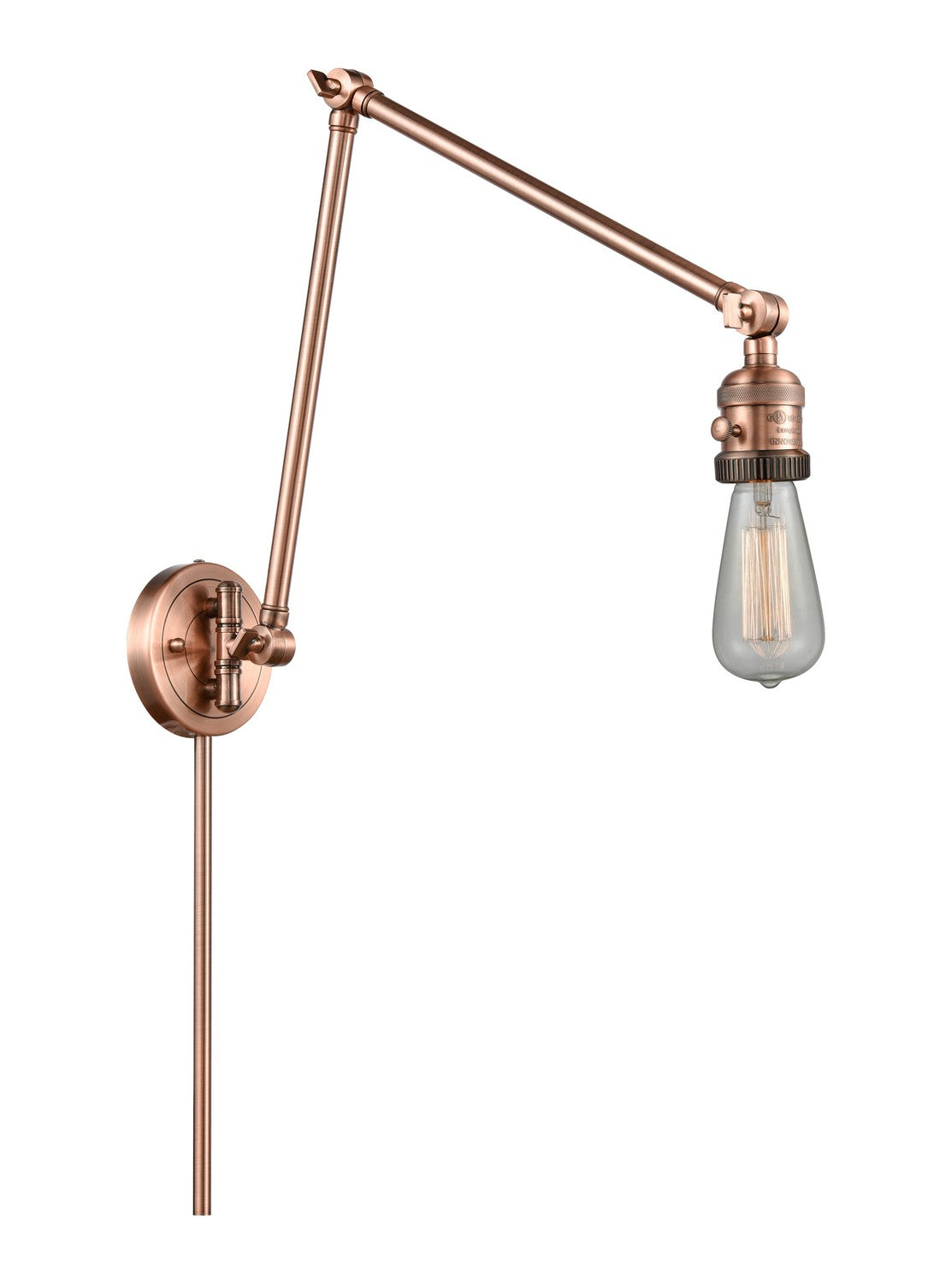 Innovations - 238-AC - One Light Swing Arm - Franklin Restoration - Antique Copper