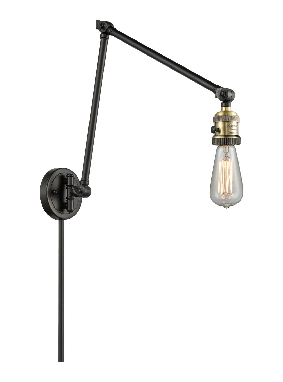 Innovations - 238-BAB - One Light Swing Arm - Franklin Restoration - Black Antique Brass