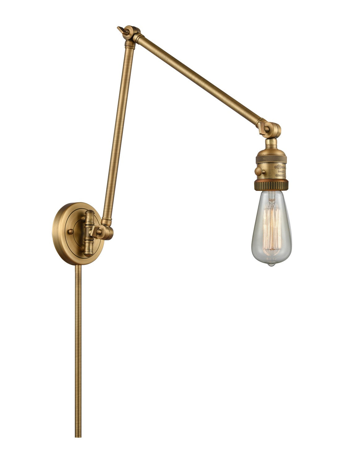 Innovations - 238-BB - One Light Swing Arm - Franklin Restoration - Brushed Brass