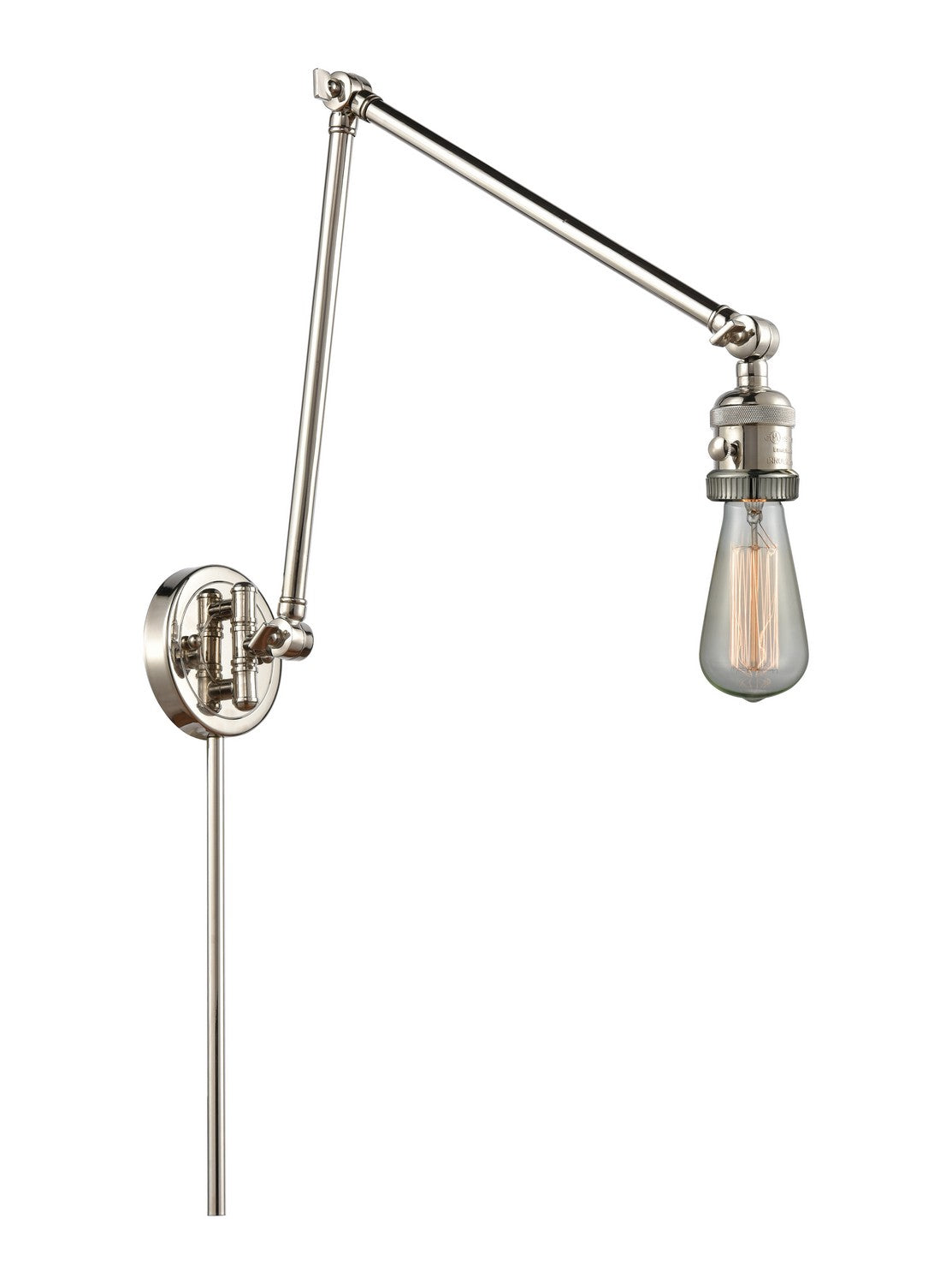 Innovations - 238-PN - One Light Swing Arm - Franklin Restoration - Polished Nickel