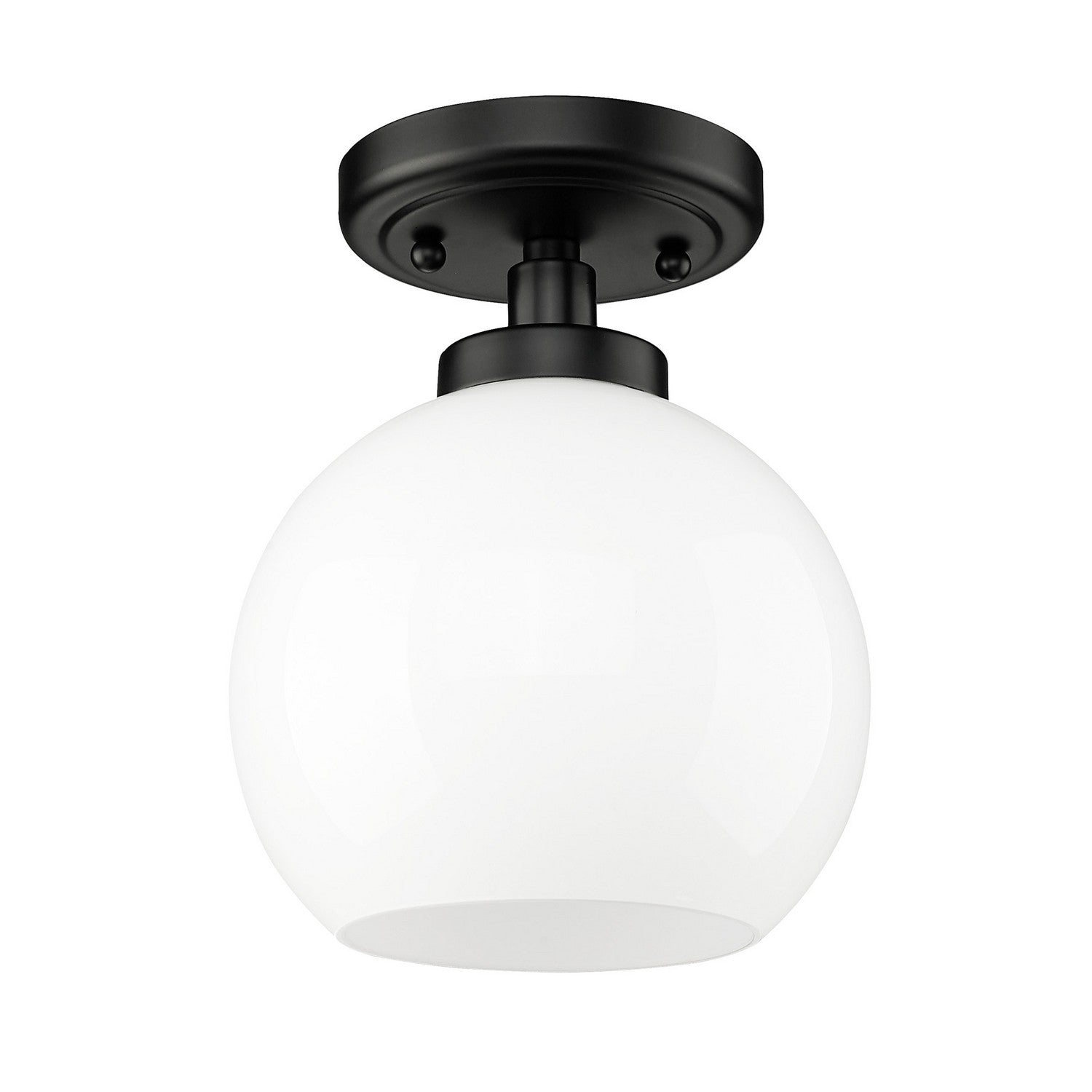 Golden - 4855-FM BLK-VMG - One Light Flush Mount - Galveston - Matte Black