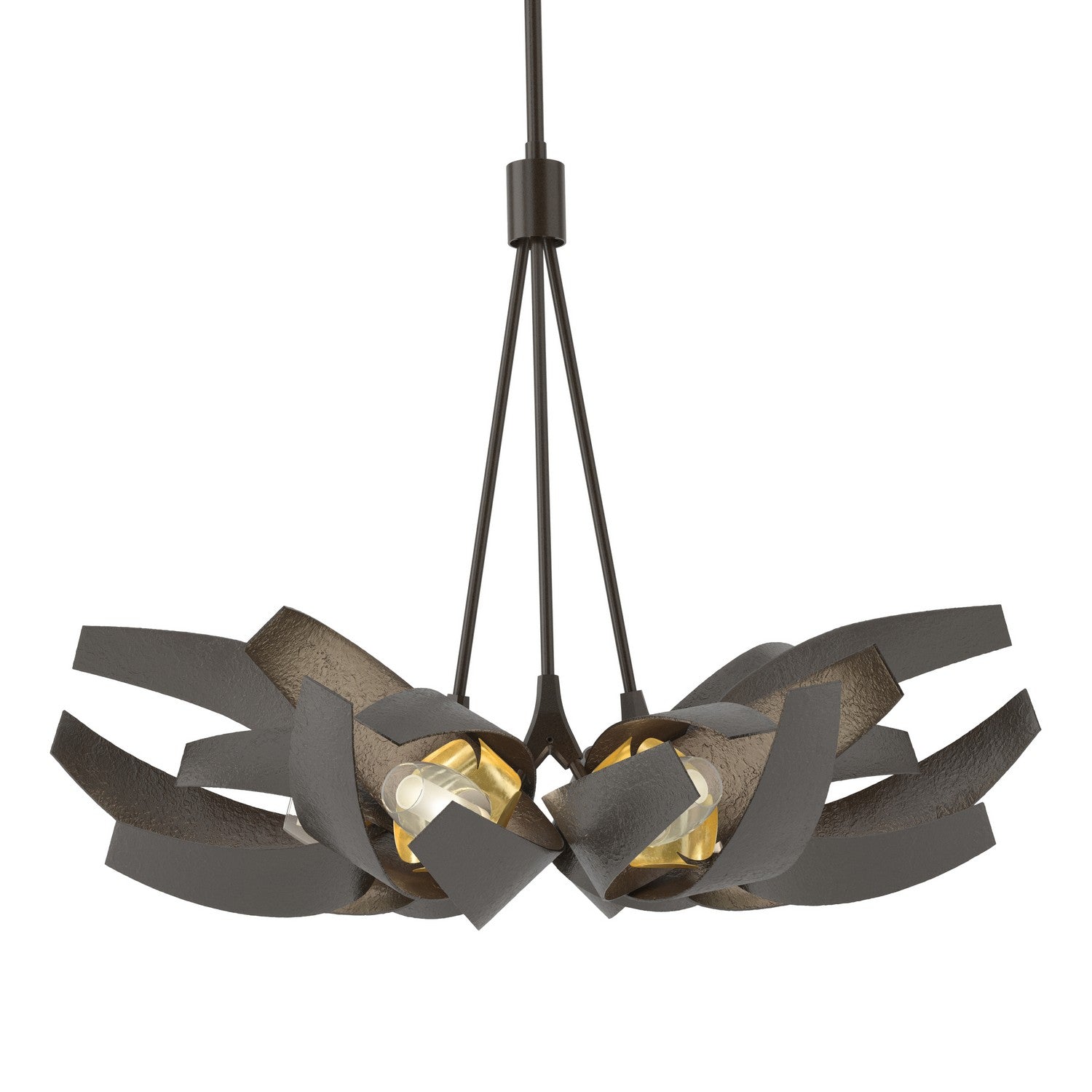 Hubbardton Forge - 136502-SKT-MULT-14-BR-YE0352 - Six Light Pendant - Corona - Oil Rubbed Bronze
