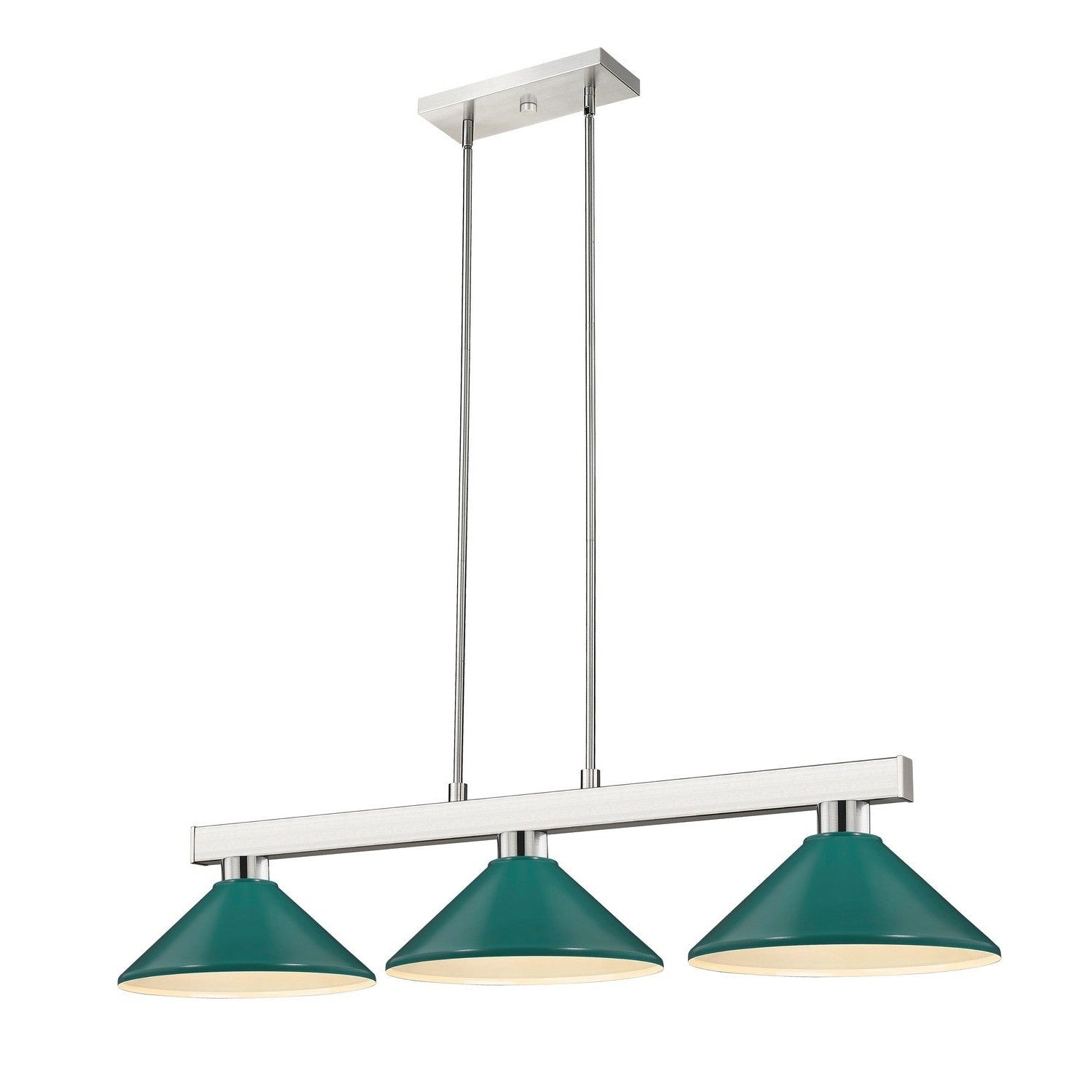 Z-Lite - 152BN-MDG - Three Light Billiard - Cobalt - Brushed Nickel