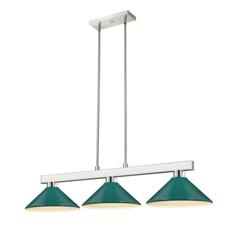 Z-Lite - 152BN-MDG - Three Light Billiard - Cobalt - Brushed Nickel